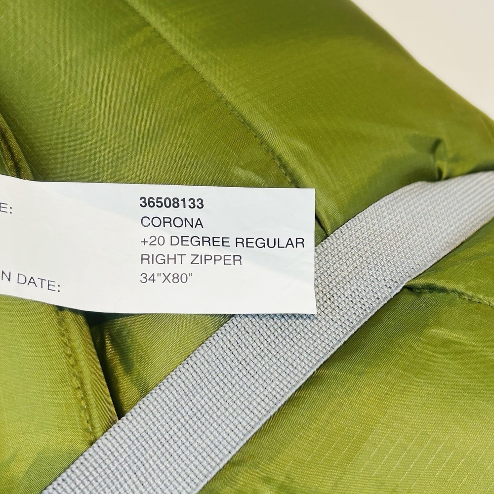 Kelty Sleeping Bag Corona Regular 20 Degree Right Zipper 34" x 80" Green Grey - Picture 10 of 16